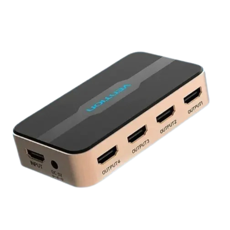 Сплиттер HDMI Type-A - 4хHDMI Vention ACCG0-EU 0.15 м золотистый