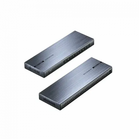 Сплиттер HDMI Vention AKQB0-EU 4K 1x8 HDMI Splitter Black Aluminum Alloy Type EU Standard (AKQB0-EU) серебристый