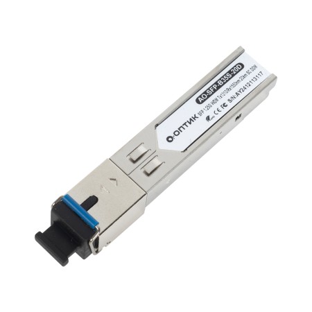 Трансивер А-Оптик AO-SFP-B35S-20D серебристый