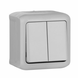Выключатель Legrand 782332 2 клавишный серый