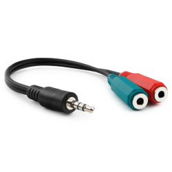 Кабель 3.5 mm jack - 2 x 3.5 mm jack Cablexpert CCA-417 0.2 м черный