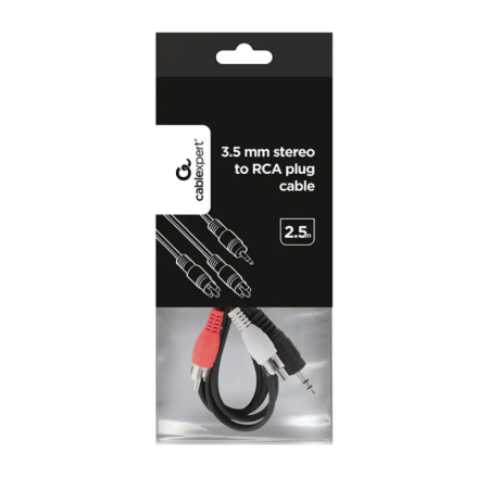 Кабель 2 x RCA - 3.5 mm jack Cablexpert CCA-458-2.5M 2.5 м черный
