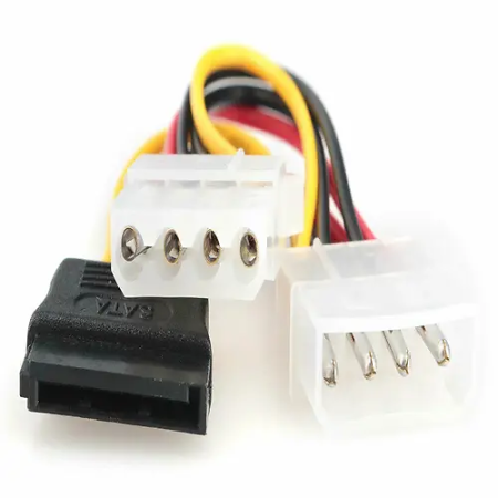 Кабель MOLEX - SATA Cablexpert CC-SATA-PSY2 0.15м черный