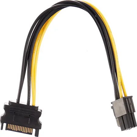 Cable converter for power supply SATA power -> 6 pin Cablexpert CC-PSU-SATA 0.2м черный