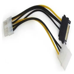 Cable converter for power supply Molex 4 pin + SATA power 8 pin Cablexpert CC-PSU-82 0.15м черный