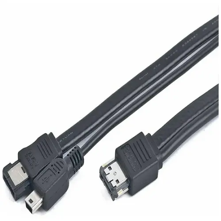 Кабель eSATA - eSATA/miniUSB Gembird CC-ESATAP-ESATA-USB5P-1M 1м черный