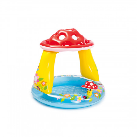 Бассейн надувной детский Intex Mushroom Baby 57114NP (102х89 см) синий
