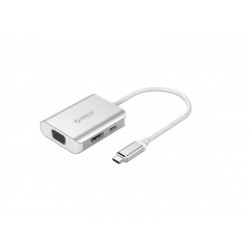 Адаптер Type-C - HDMI - VGA ORICO (XC-302-SV) 15 см серебряный