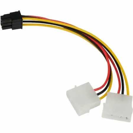 Cable Molex/PCIe 6pin Cablexpert CC-PSU-63-15CM 0.15м жёлтый, красный, чёрный