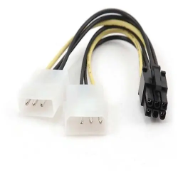 Cable 2хMolex->PCI-Express 6 pin Cablexpert CC-PSU-6 0.15м черный, белый, желтый