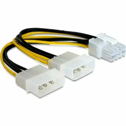 Cable 2 x Molex f - 8 pin m Cablexpert CC-PSU-81 0.15м черный, белый, желтый