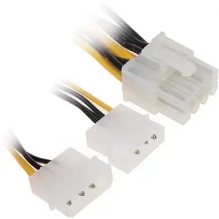 Cable 2 x Molex f - 8 pin m Cablexpert CC-PSU-81 0.15м черный, белый, желтый