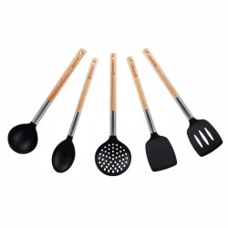 Набор кухонных аксессуаров Bergner Acacia (BG-38793/38794/38795/38796/38797-BK) черный
