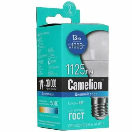Эл. лампа светодиодная Camelion LED13-A60/865/E27 (LED13-A60/865/E27) белый
