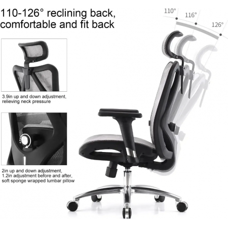 Офисное кресло Sihoo M18-031 серый