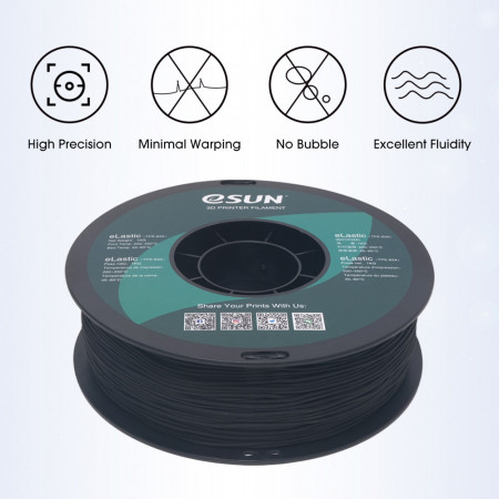 Пластик для 3D принтера eSUN black (eLastic175B1) черный