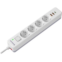 Сетевой фильтр Defender DFS 141 (99433) белый 1.5 м