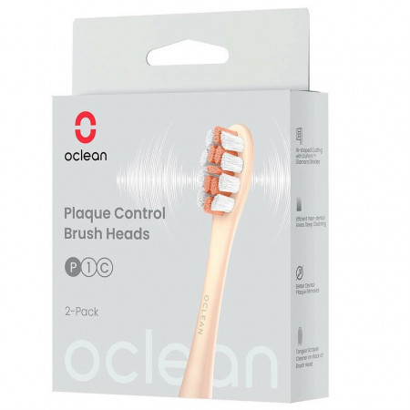 Набор сменных насадок Oclean Plaque Control-Brush Head (2-pk) (P1C8) золотистый