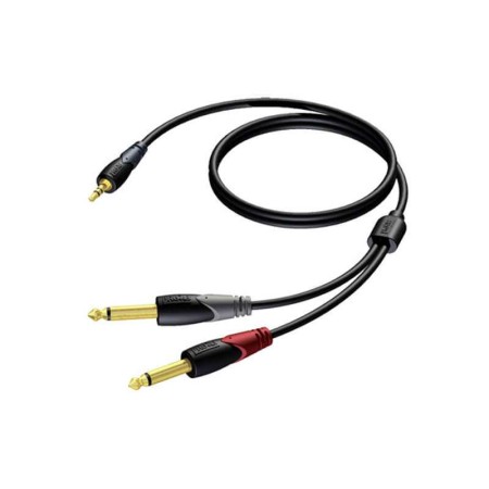 Кабель 3.5 mm jack -2 x Jack 6,3 мм PROCAB CLA713/1.5 1.5 м черный