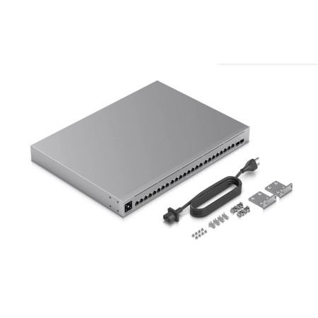 Коммутатор Ubiquiti USW-Enterprise-24-POE серебристый
