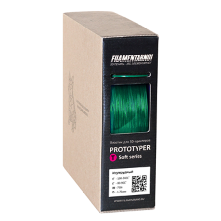 Пластик для 3D принтера Filamentarno! Prototyper T-Soft (PTS175И750) изумрудный
