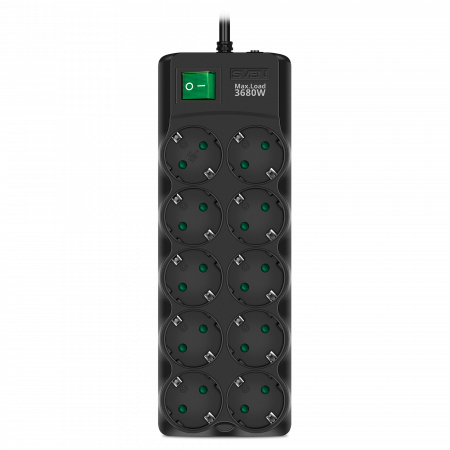 Сетевой фильтр SVEN SF-10E-16 (SV-022150) 1,8 м черный
