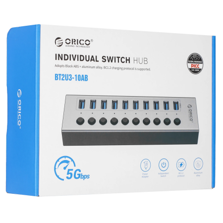 Док-станция ORICO BT2U3-10AB-EU-GY-BP серый