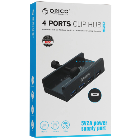 Док-станция ORICO MH4PU-SV-BP серебристый