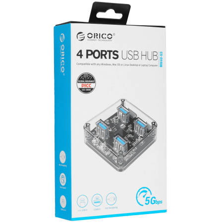 Док-станция ORICO MH4UC-U3-10-CR-BP прозрачный