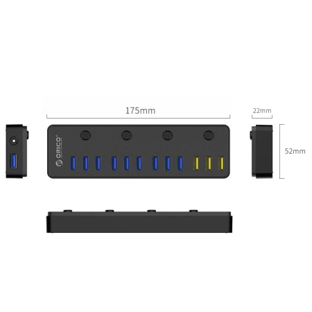 Док-станция ORICO P12-U3-EU-BK черный