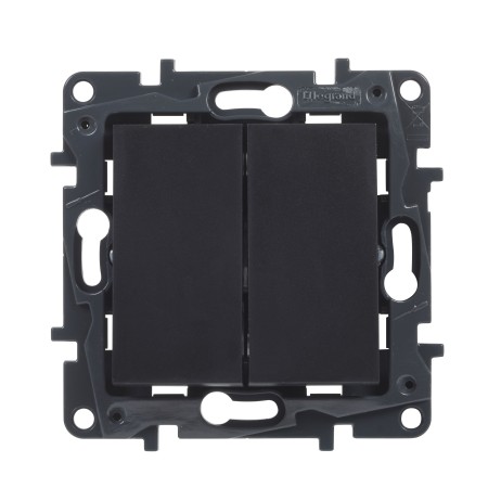 Выключатель Legrand Niloe Step 863508 2х клавишный черный