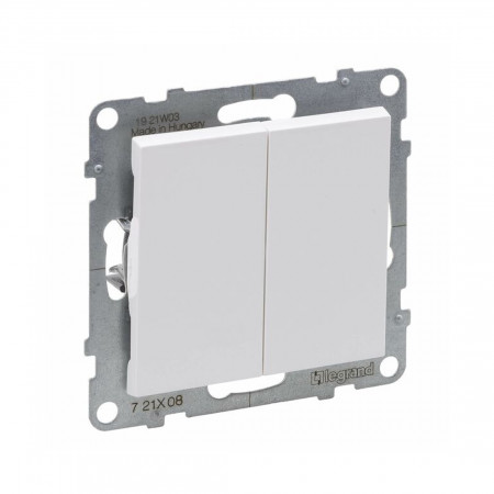 Выключатель Legrand Suno 721108 2 клавишный белый