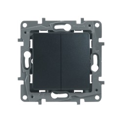 Выключатель Legrand Etika 672612 2 клавишный антрацит
