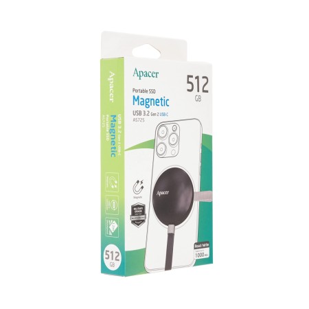 512 ГБ Внешний SSD диск Apacer AS725 (AP512GAS725B-1) черный