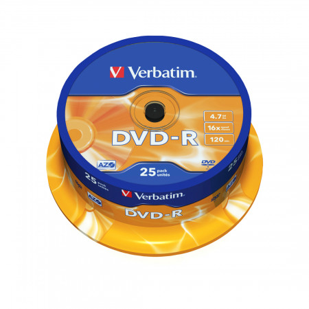 DVD-диск Verbatim 43522 DVD-R, 4.7 ГБ, 16х, 25шт серый