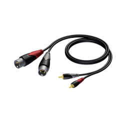Кабель 2 x XLR - 2 x RCA PROCAB CLA701/1.5 1.5 м черный