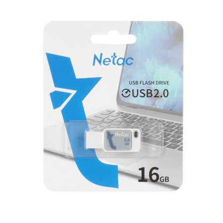 16 ГБ USB Флеш-накопитель Netac UA31 (NT03UA31N-016G-20BL) белый