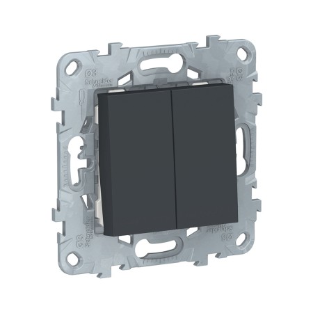 Выключатель Schneider Electric New Unica NU521354 2 клавишный антрацит