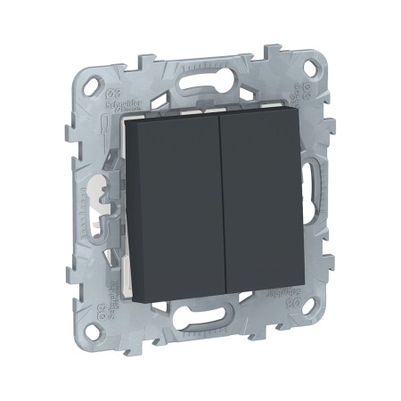 Выключатель Schneider Electric New Unica NU521554 2х клавишный антрацит