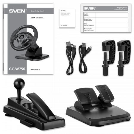 Игровой руль SVEN GC-W750 (SV-021436) черный