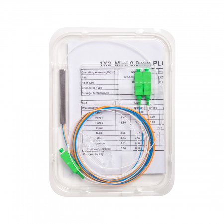 Сетевая розетка А-Оптик PLC 1х2 SC/APC 1,5m SM белый