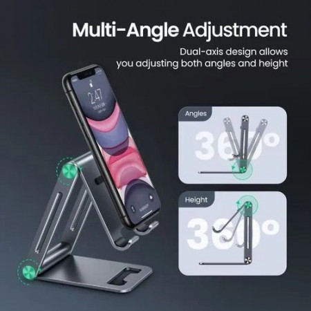 Держатель Ugreen LP263 Foldable Multi-Angle Phone Stand (80708) серый