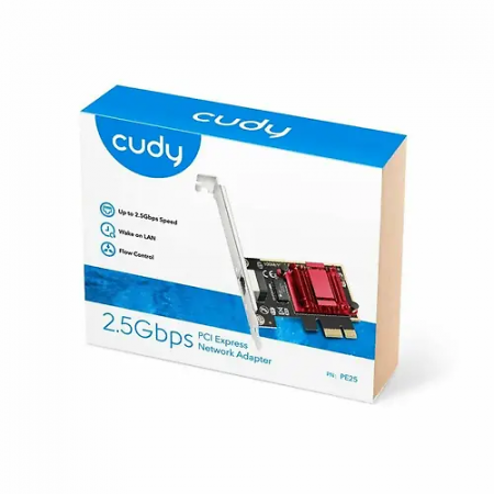 Wi-Fi адаптер CUDY PE25 черный/красный