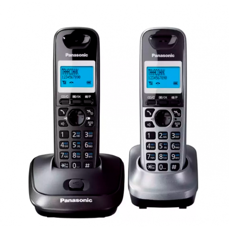 Радиотелефон PANASONIC KX-TG2512 (RU2) темно-серый/серый металлик