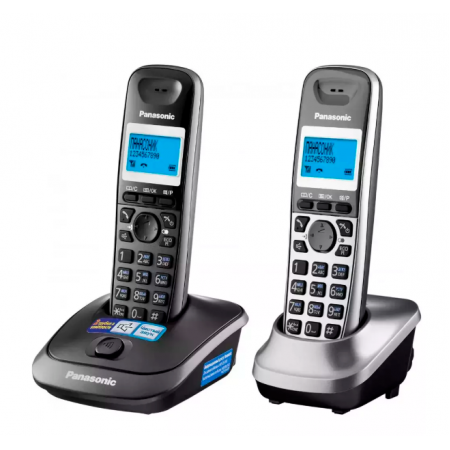 Радиотелефон PANASONIC KX-TG2512 (RU2) темно-серый/серый металлик