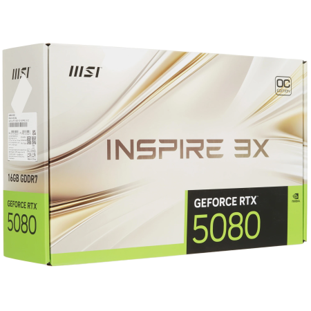 Видеокарта MSI GeForce RTX 5080 INSPIRE 3X OC (RTX 5080 16G INSPIRE 3X OC) 16 Гб золотистый