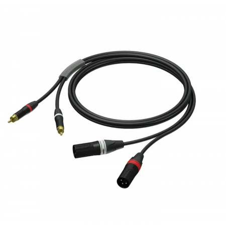 Кабель 2 x RCA - 2 x XLR PROCAB PRA701/1.5 1.5 м черный