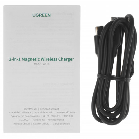 Беспроводное зарядное устройство Ugreen W528 for Apple Iphone/AirPods (45056) серый