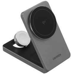 Беспроводное зарядное устройство Ugreen W707 for Apple Iphone/AirPods/Watch (45025) серый