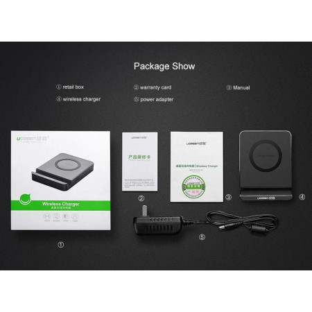 Беспроводное зарядное устройство Ugreen CD121 (UG-30385) черный